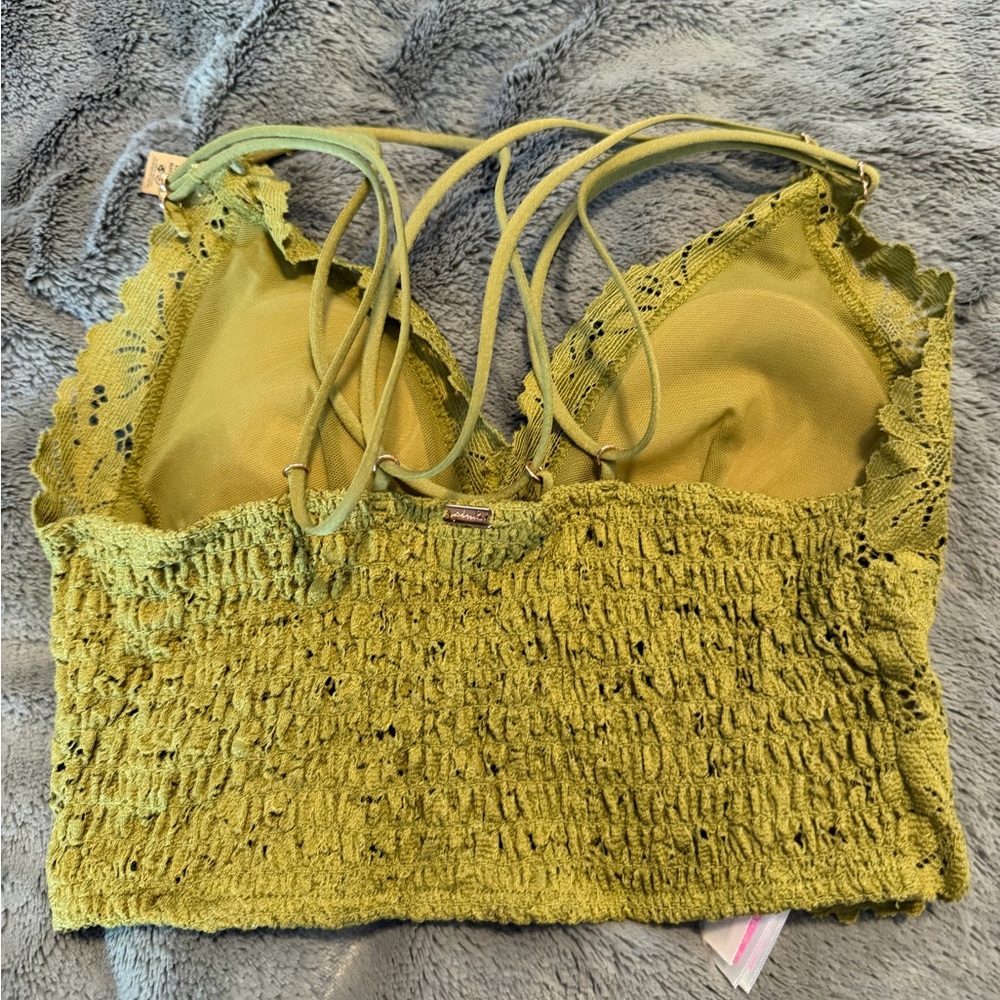 Pink Victoria Secret Olive Green Lace Bralette Top NWT XS - Picture 3 of 4